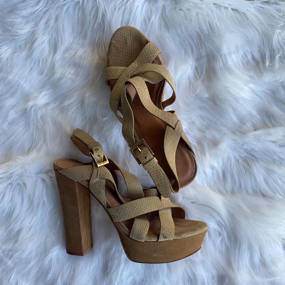 Leather high heels